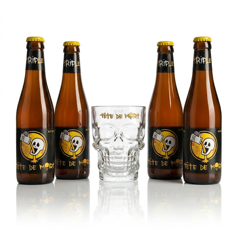 Professionele foto van tete de mort 4fl+chope - Professionele foto van Tete de Mort Geschenkverpakking - Rudy ampe