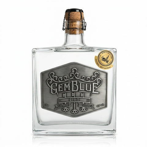Professionele foto van gin gemblue 40° - Professionele foto van Gemblue Gin - Rudy ampe