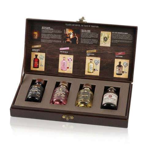 Professionele foto van dry gin miniatuur - Professionele foto van Dry Gin 28 Miniatuur 4x5cl - Rudy ampe